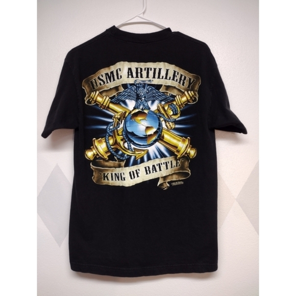 USMC Artillery King of Battle black short sleeve t-shirt - Picture 1 of 10